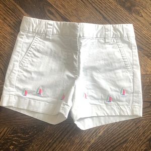 Girls Vineyard Vines White Whale Shorts Sailboats Sz 6